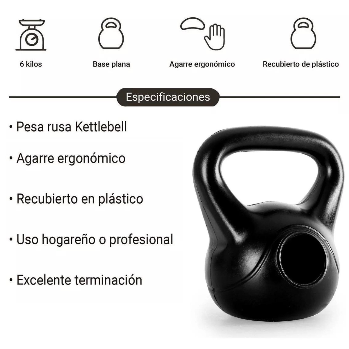 Pesa Rusa de 6 Kg Fitness Crossfit